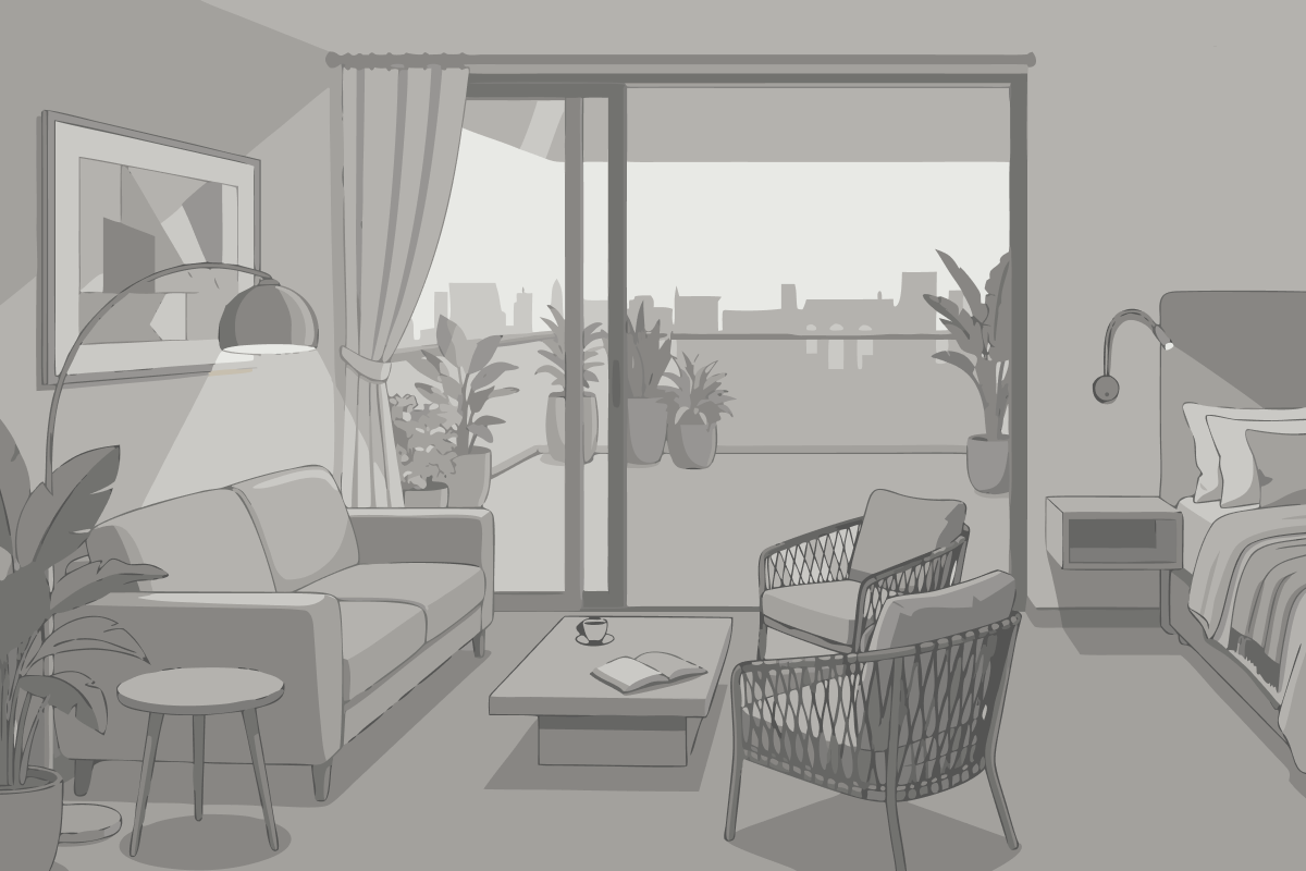 Zweibettzimmer mit eigenem Bad